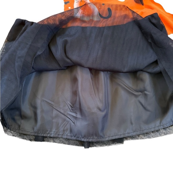 Orange and Black Long Sleeve Dress with Cat Design Halloween dress NWT Size 5T - Picture 5 of 10